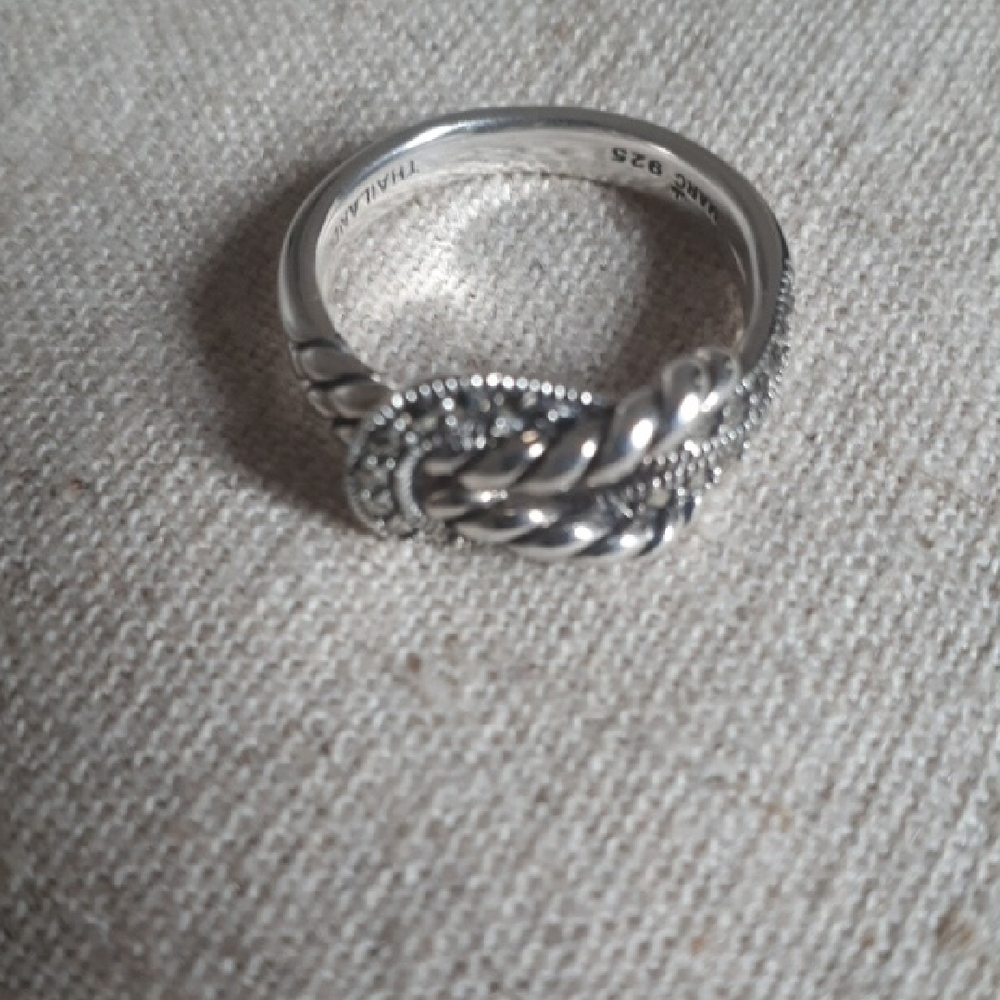 Marc Sterling Silver & Marcasite Twisted Rope Ring - Picture 2 of 9